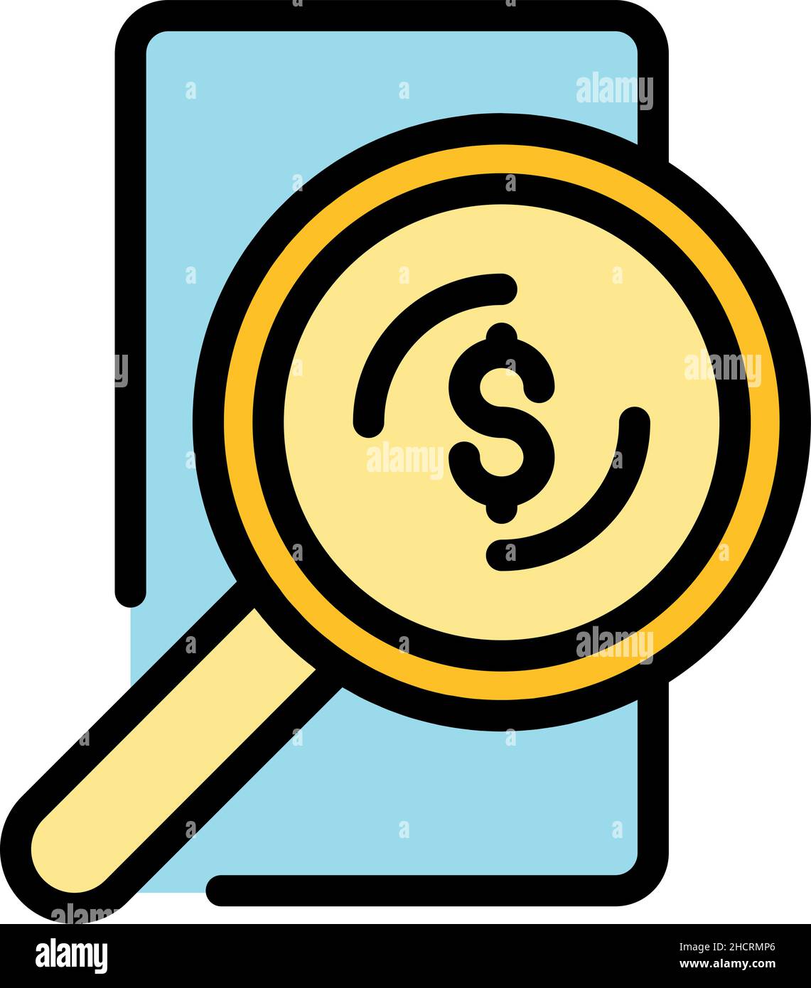 Search target audience icon. Outline search target audience vector icon color flat isolated Stock Vector