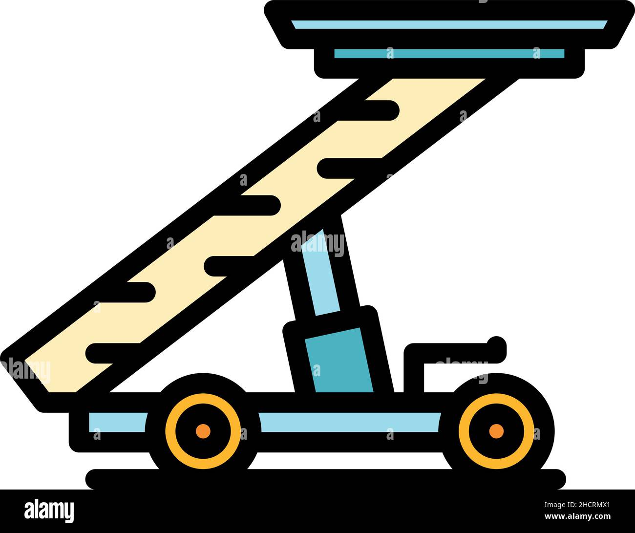 Passenger ladder truck icon. Outline passenger ladder truck vector icon