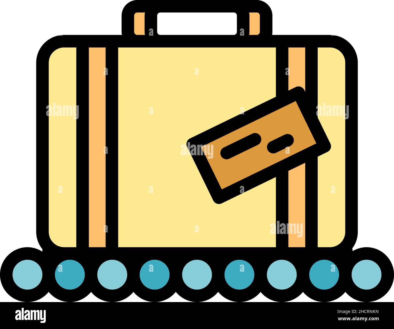 Airport luggage icon. Outline airport luggage vector icon color flat ...