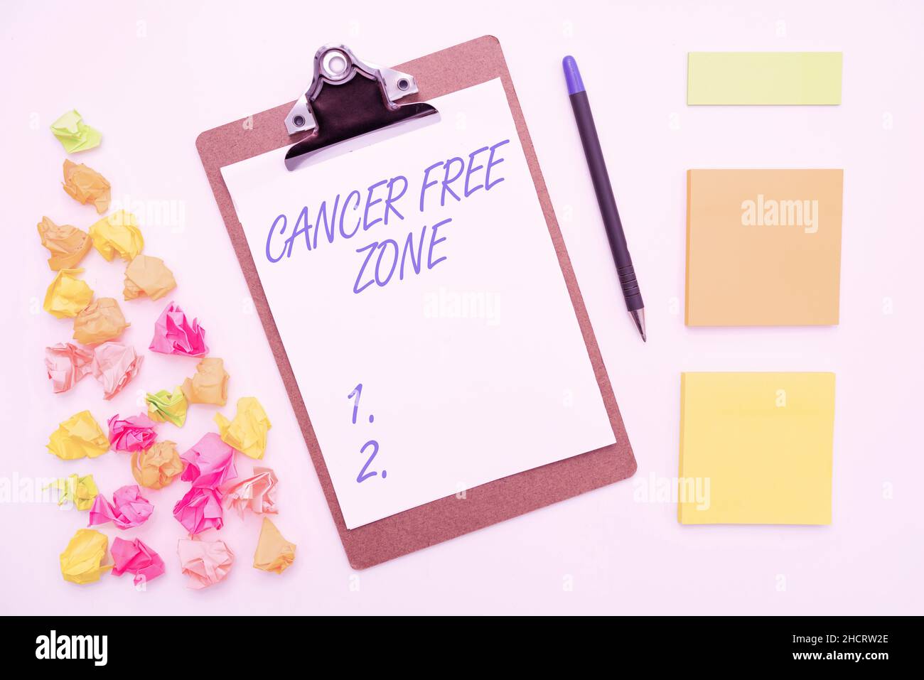 Text caption presenting Cancer Free Zone. Concept meaning supporting