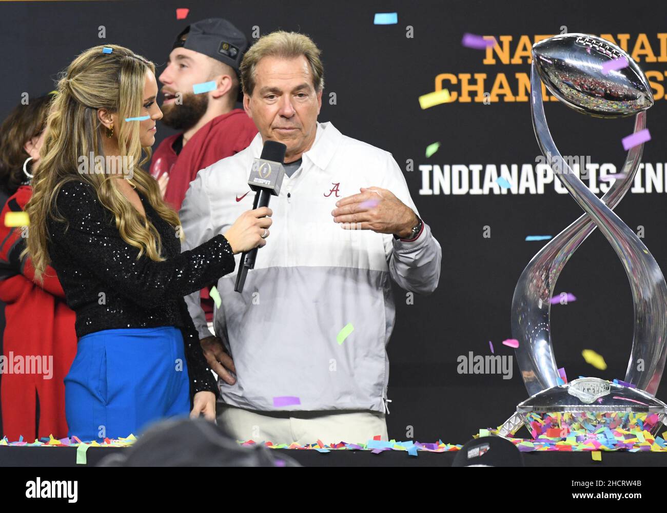 Arlington, USA. 31st Dec, 2021. Alabama head coach Nick Saban talks to fans after beating Cincinnati 27-6 in the 2021 Cotton Bowl Classic, one of the College Football Playoff Semifinal games, on Friday, December 31, 2021 at AT&T Stadium in Arlington, Texas. The Tide won 27-6 and will play for the national championship on January 10, 2022. Photo by Ian Halperin/UPI Credit: UPI/Alamy Live News Stock Photo