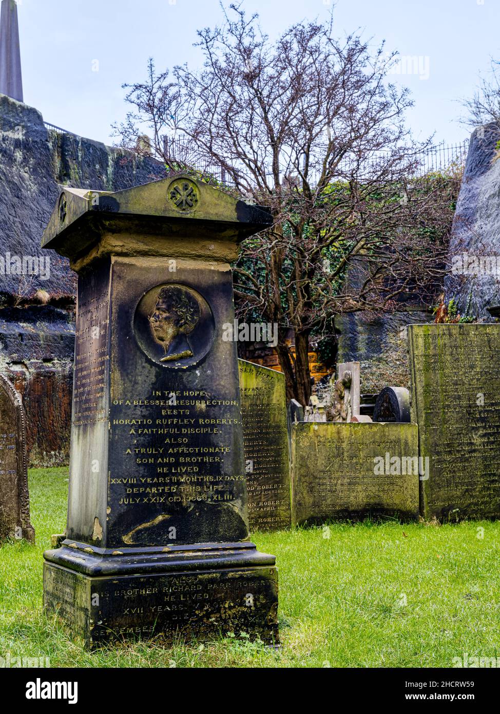 Liverpool Cathedral Cemetery grave stones Stock Photo Alamy