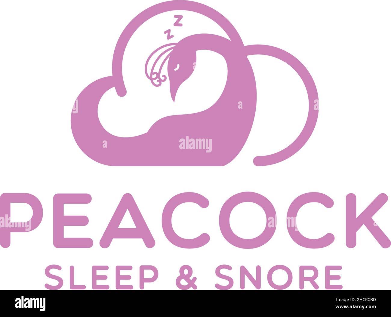 Minimalist modern design PEACOCK cute logo design Stock Vector