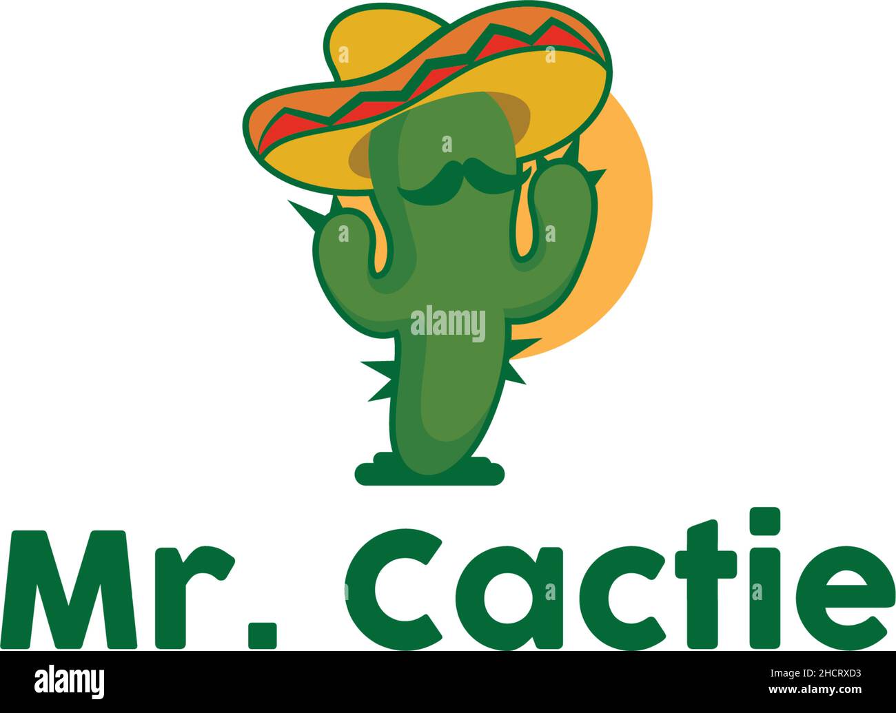 Modern flat colorful deign MR CACTIE logo design Stock Vector
