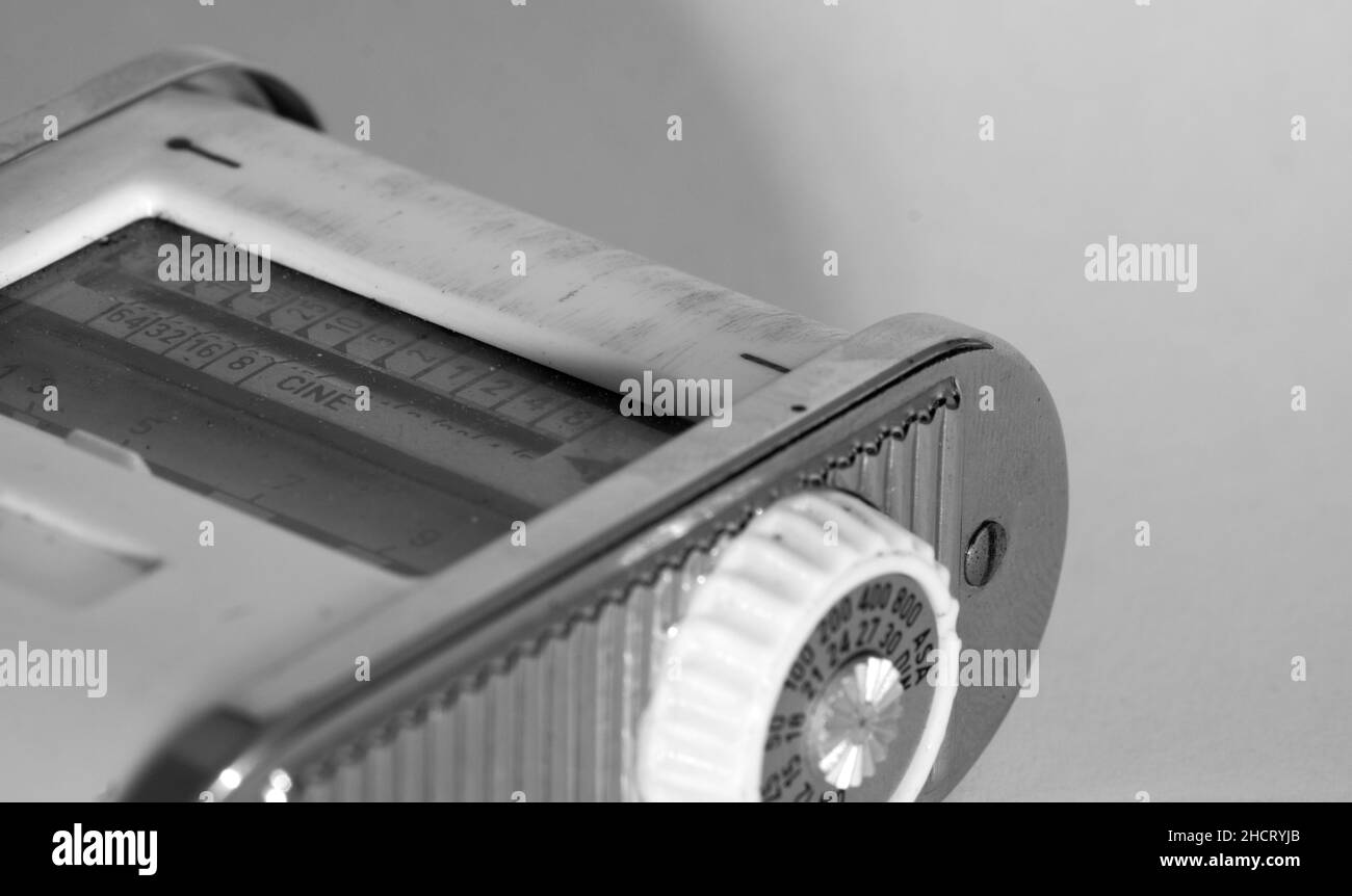 vintage photographic light meter used to measure light intensity