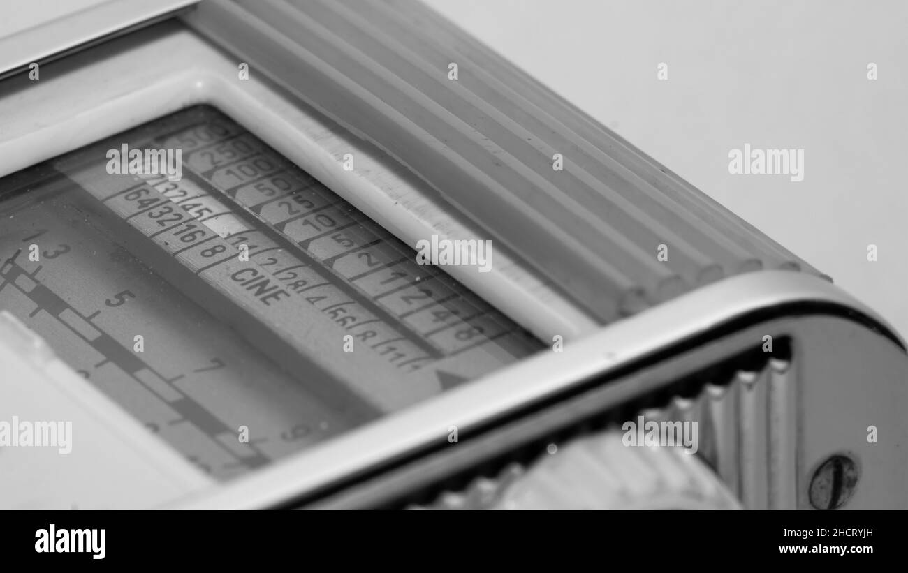 vintage photographic light meter used to measure light intensity
