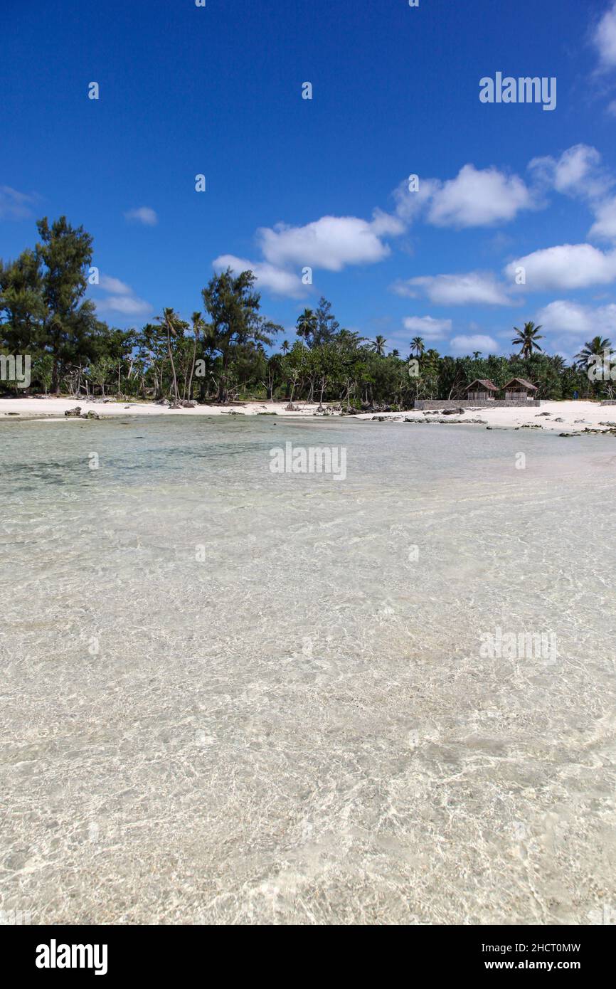 Eton Beach on holidays in Vanuatu. This beach on the West Coast of Efate is a tourist drawcard. Vanuatu is a popular South Pacific tourist destination Stock Photo