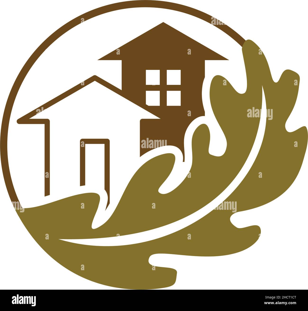 Oak leaf home Illustration Icon Brand Identity Stock Vector Image & Art ...