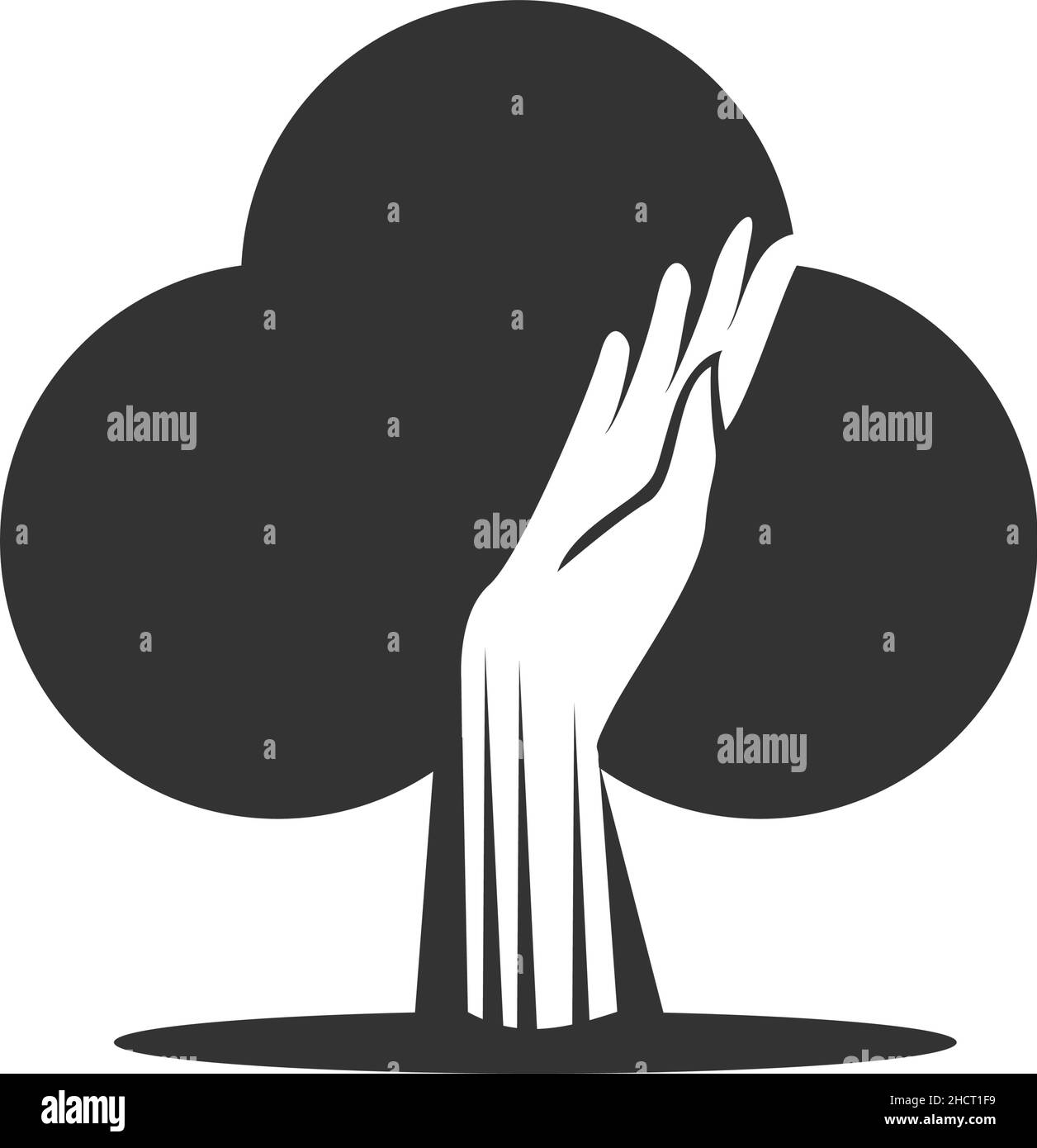 Tree Hand Icon Illustration Brand Identity Stock Vector Image & Art Alamy