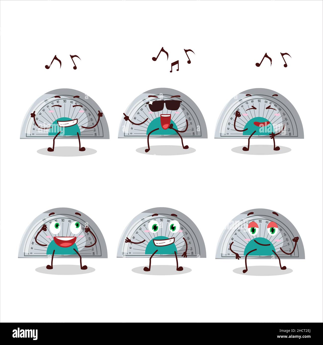 An image of white arc ruler dancer cartoon character enjoying the music ...