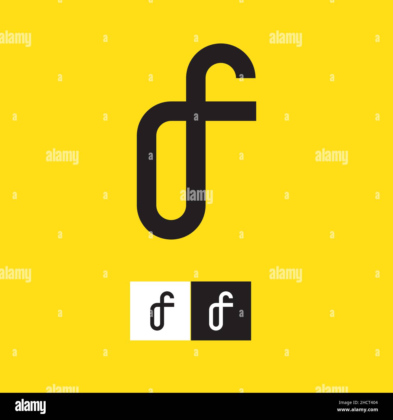 Letter D and F logo design vector template Stock Vector
