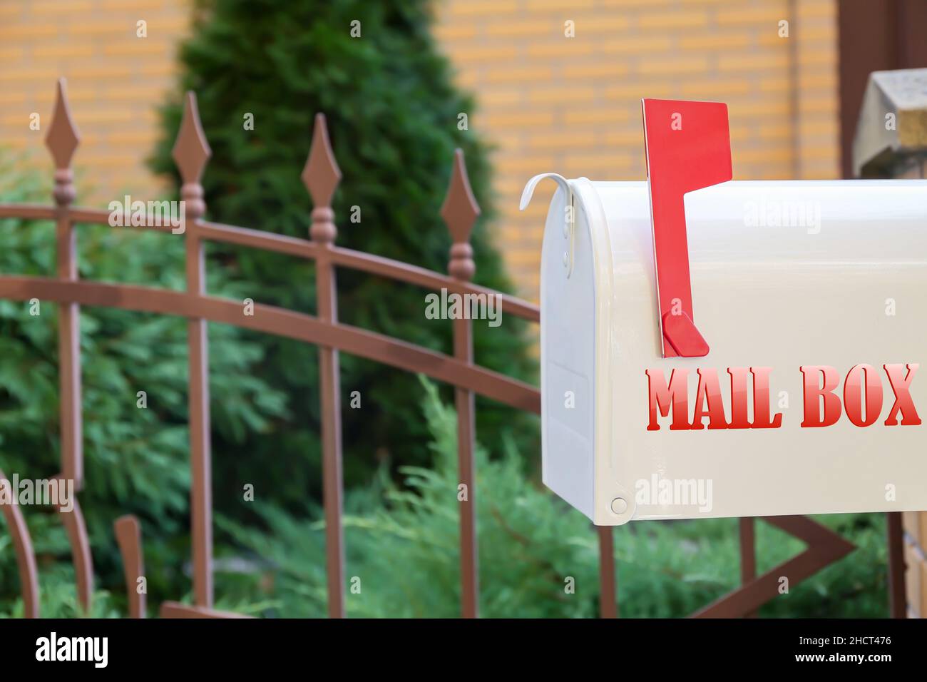 Mail box near house outdoors Stock Photo Alamy