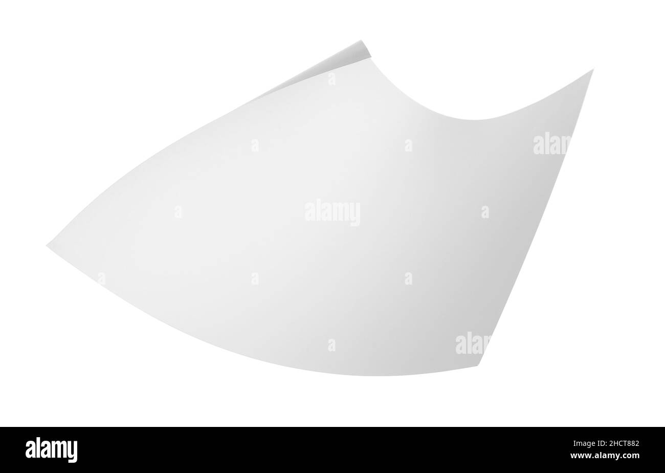 Blank flying paper sheet on white background Stock Photo