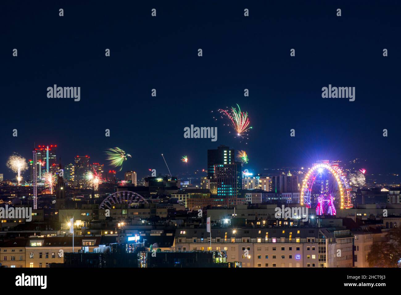 Wien, Vienna private fireworks despite ban of private fireworks on new