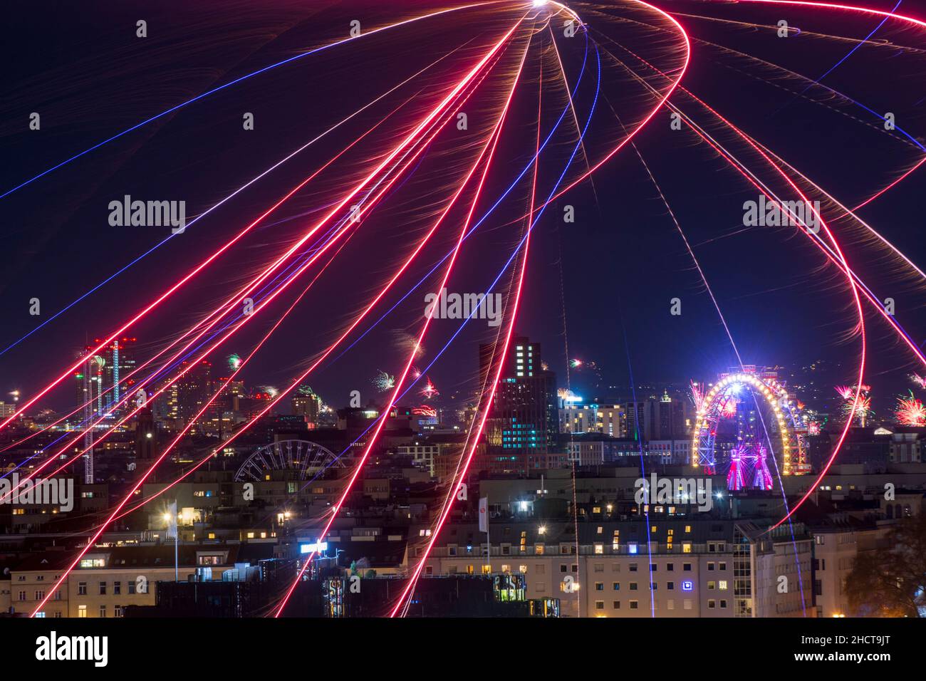 Wien, Vienna private fireworks despite ban of private fireworks on new