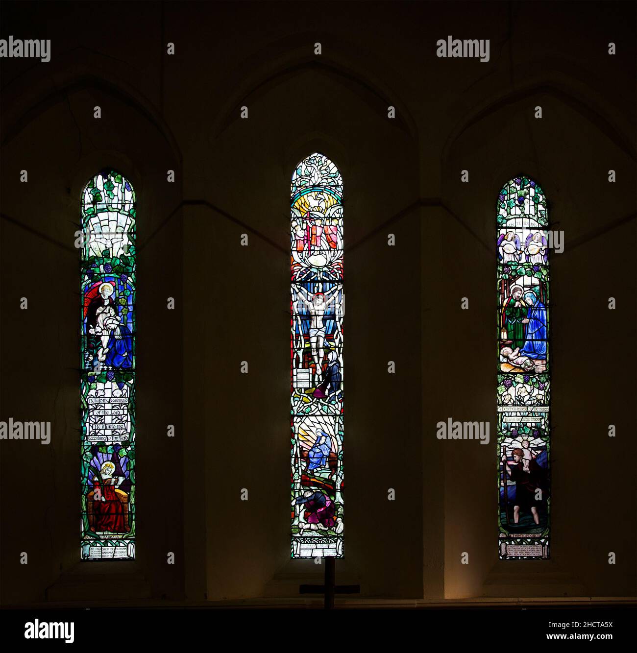 Stained glass window Arts and Craft artwork by Mary Lowndes, Lamarsh