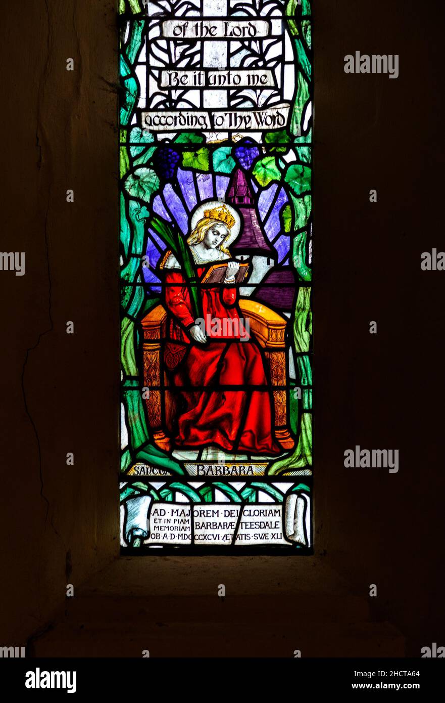 Stained glass window Arts and Craft artwork by Mary Lowndes, Lamarsh