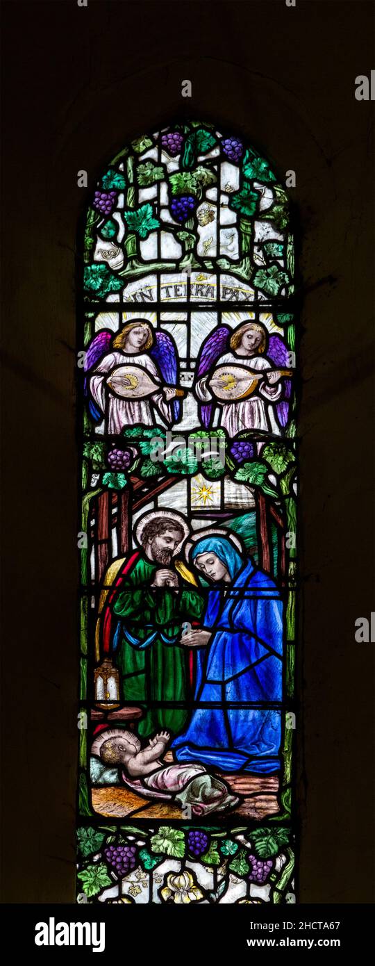 Stained glass window Arts and Craft artwork by Mary Lowndes, Lamarsh