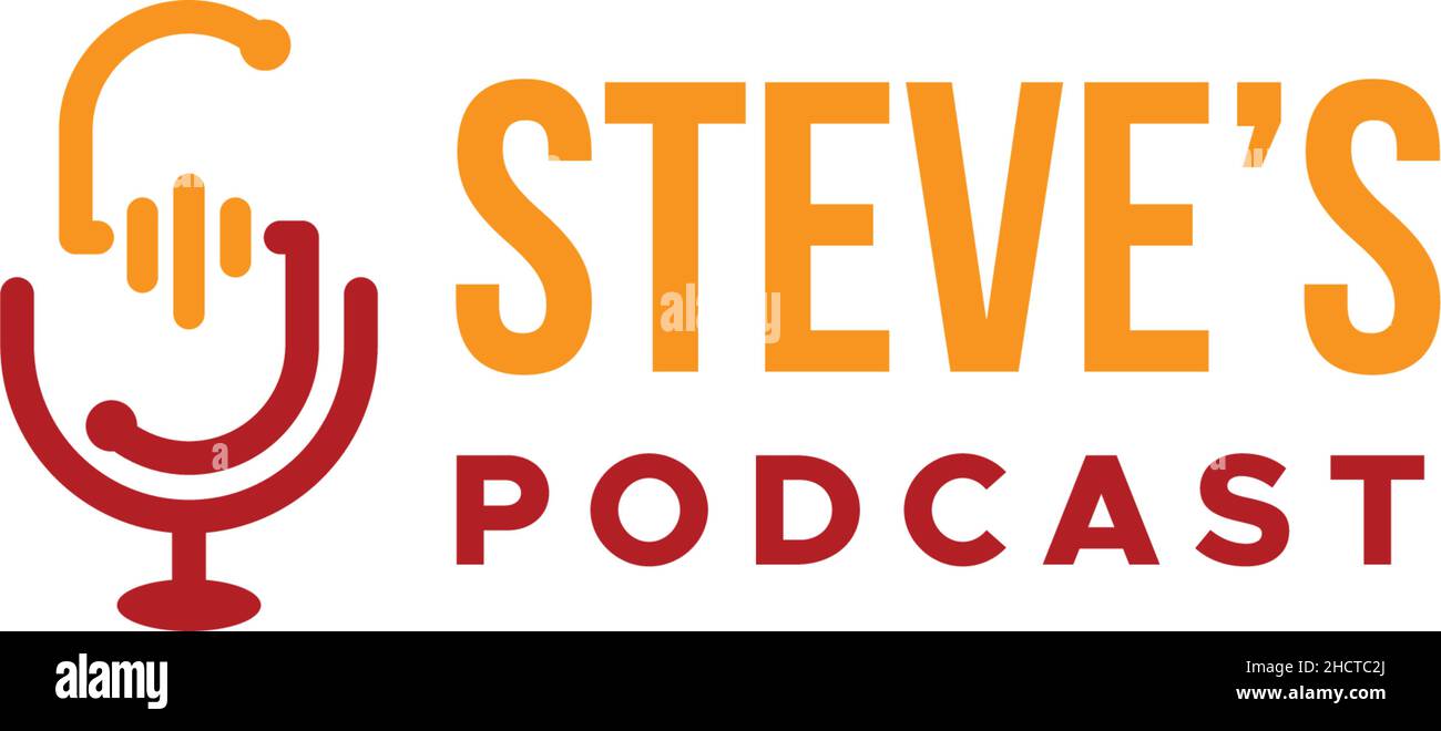 Minimalist flat design STEVES PODCAST logo design Stock Vector