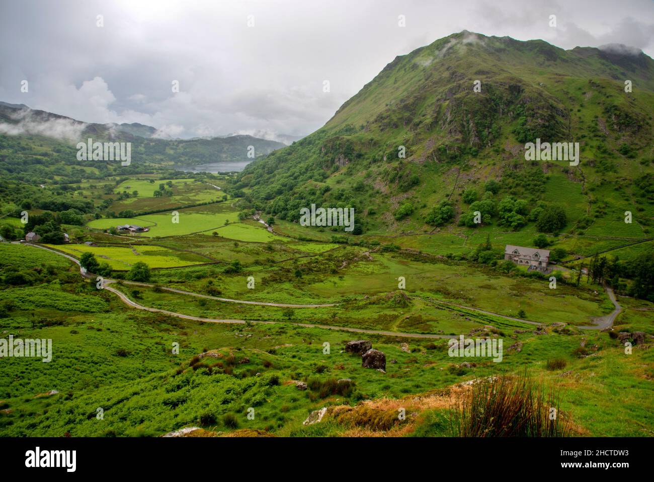 Nant Gwyant Valley in Snowdonia, North Wales Stock Photo
