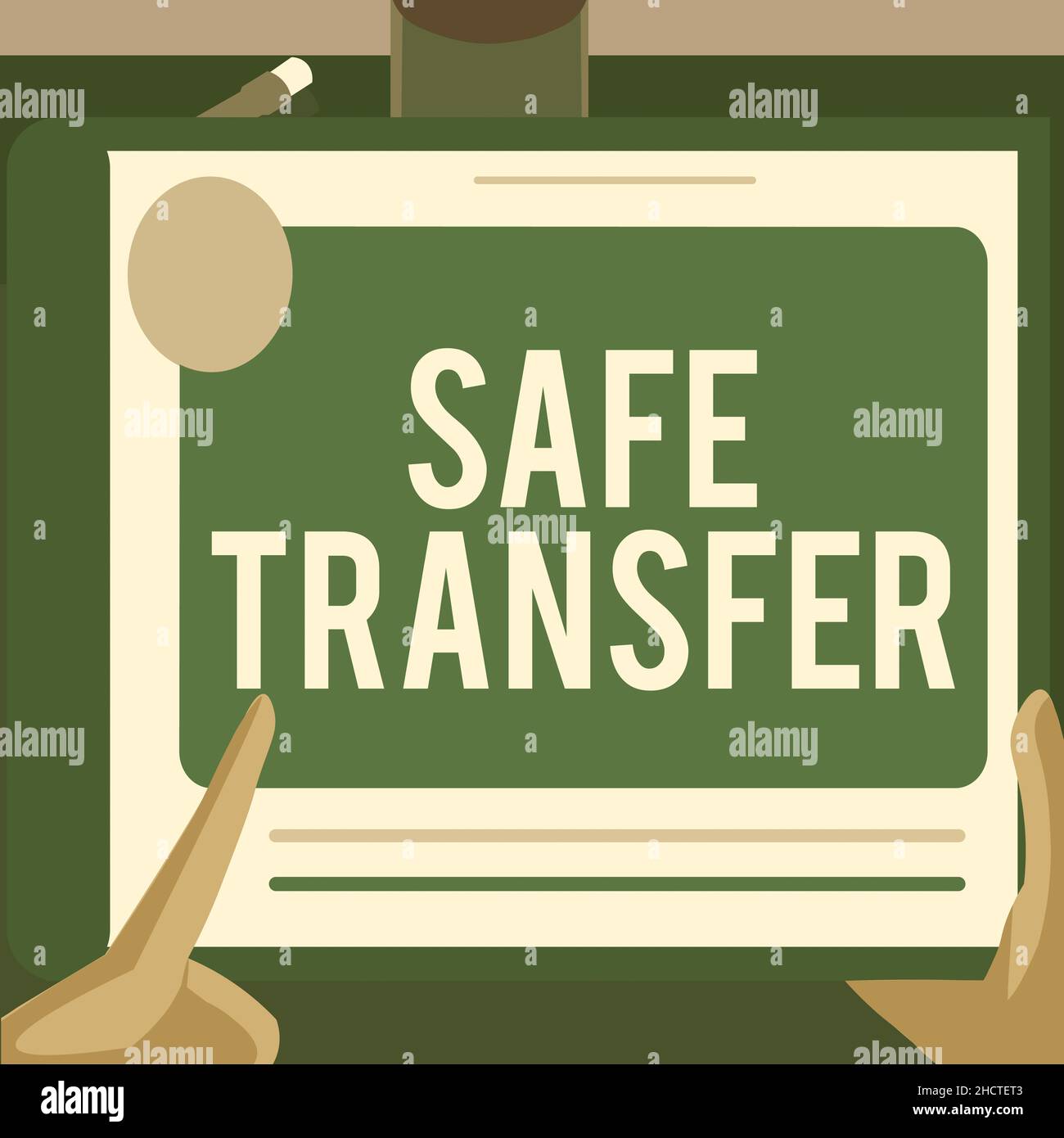 Conceptual display Safe Transfer. Business showcase Wire Transfers ...