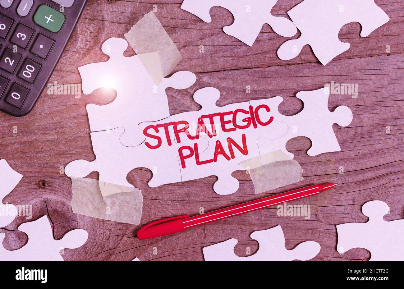 Text caption presenting Strategic Plan. Business concept A process of