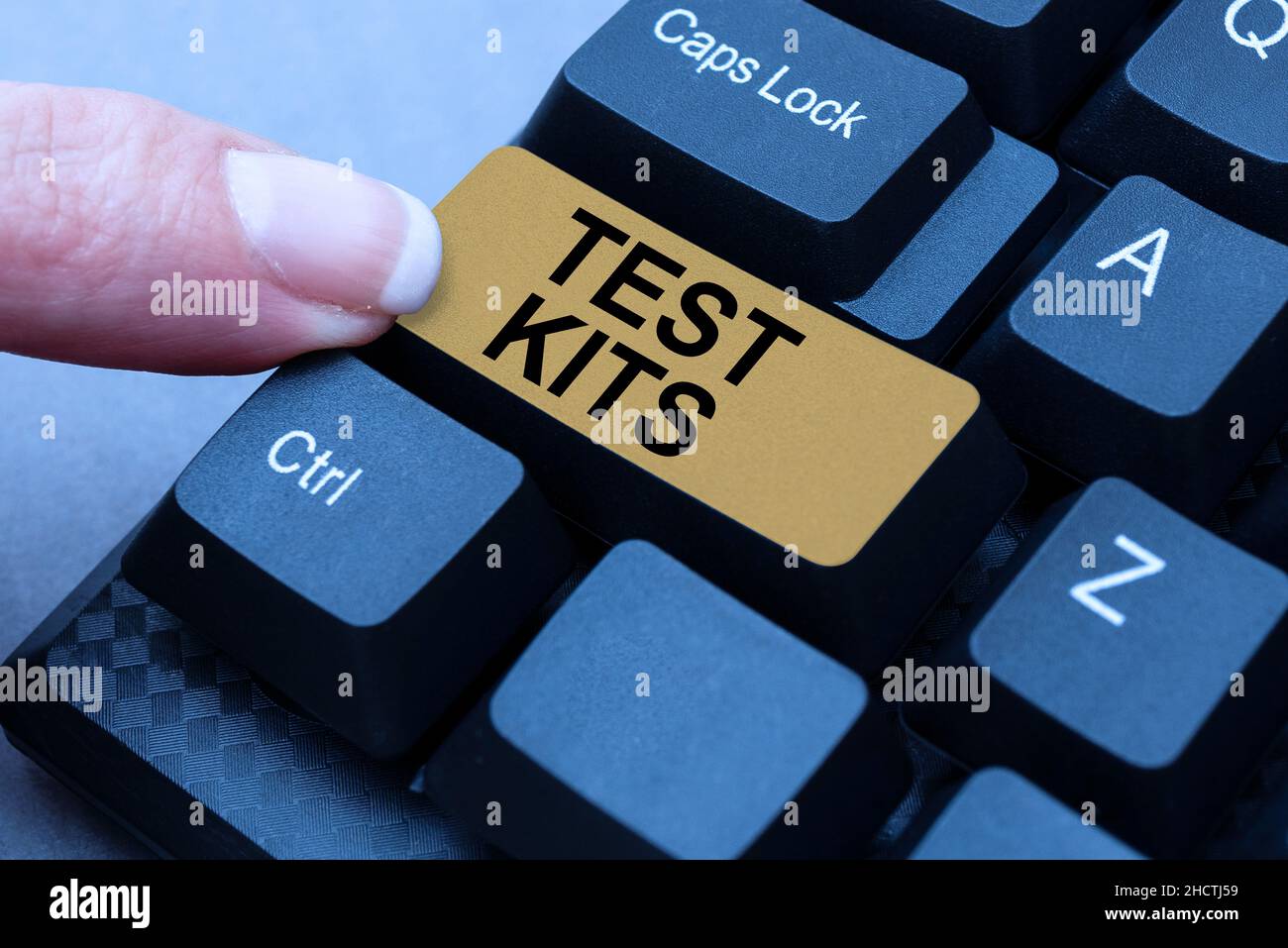 Conceptual caption Test Kits. Internet Concept tools used to detect the ...