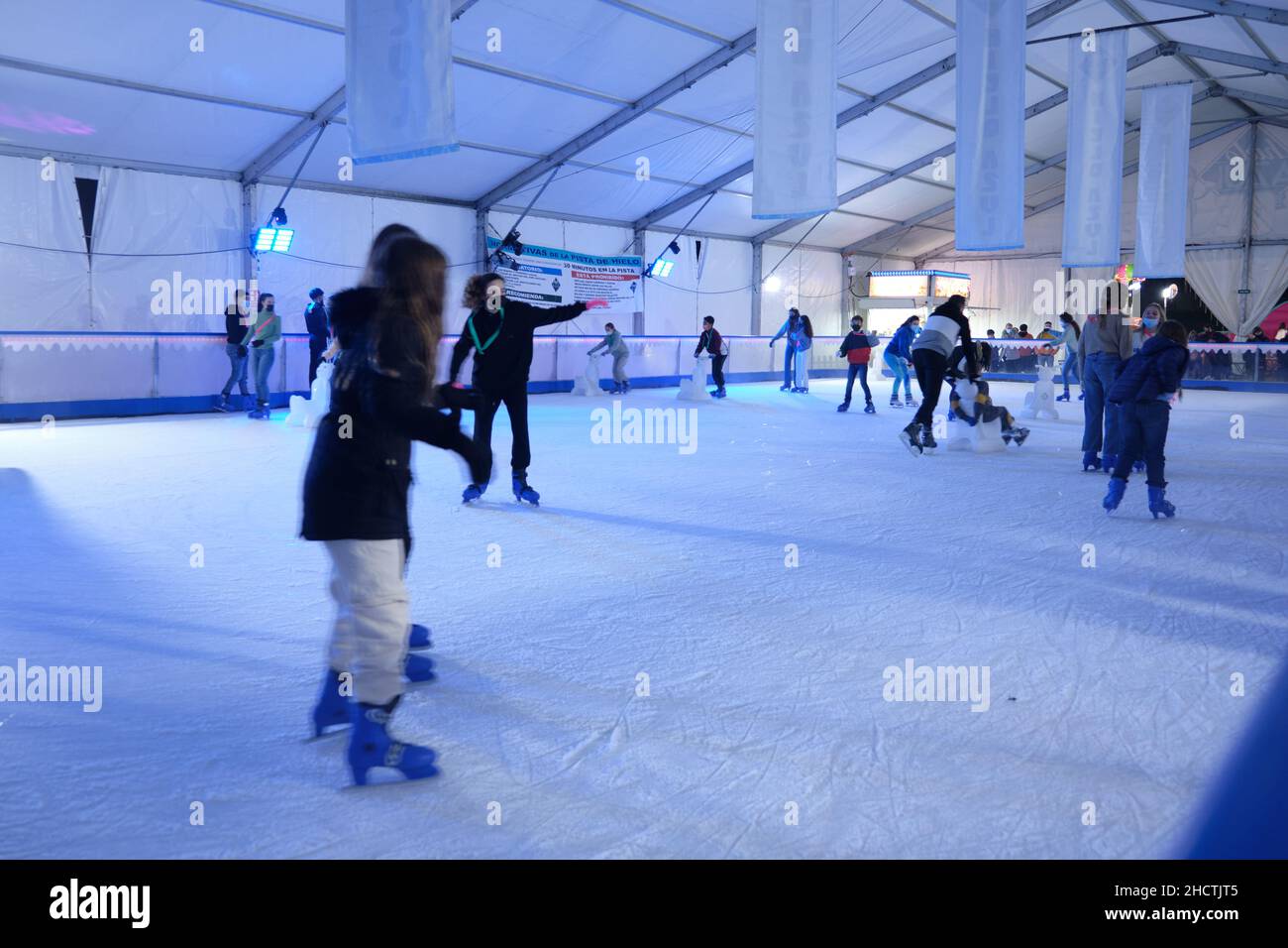 Indoor ice skating track in Fuengirola, Malaga province, Spain Stock