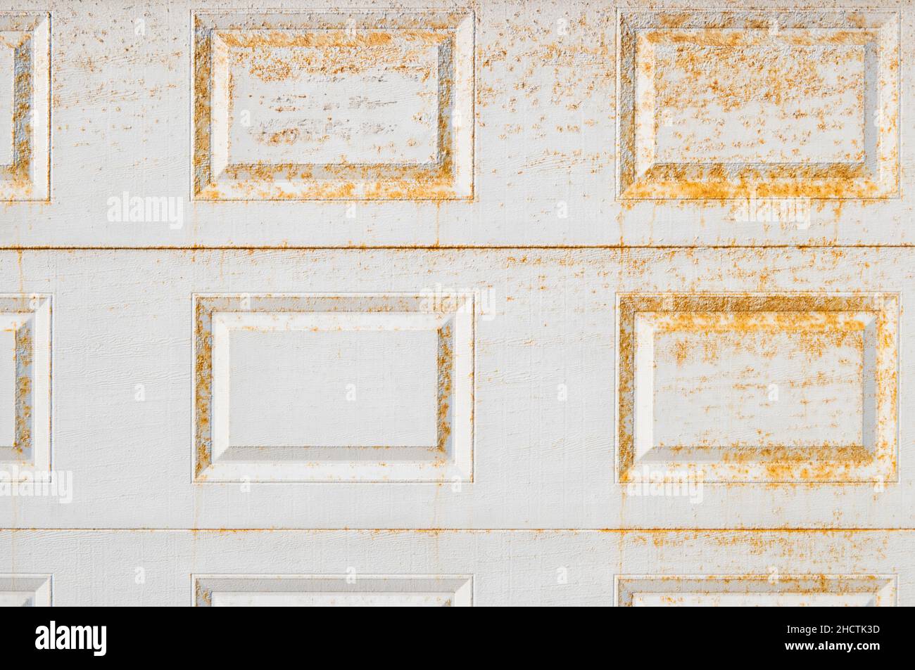 old weathered garage door background Stock Photo