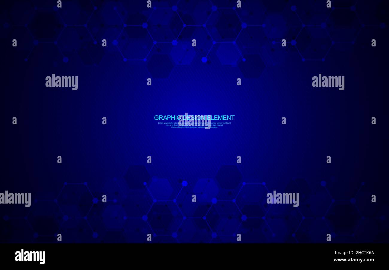 Geometric abstract background of innovation technology concept. Hexagon ...