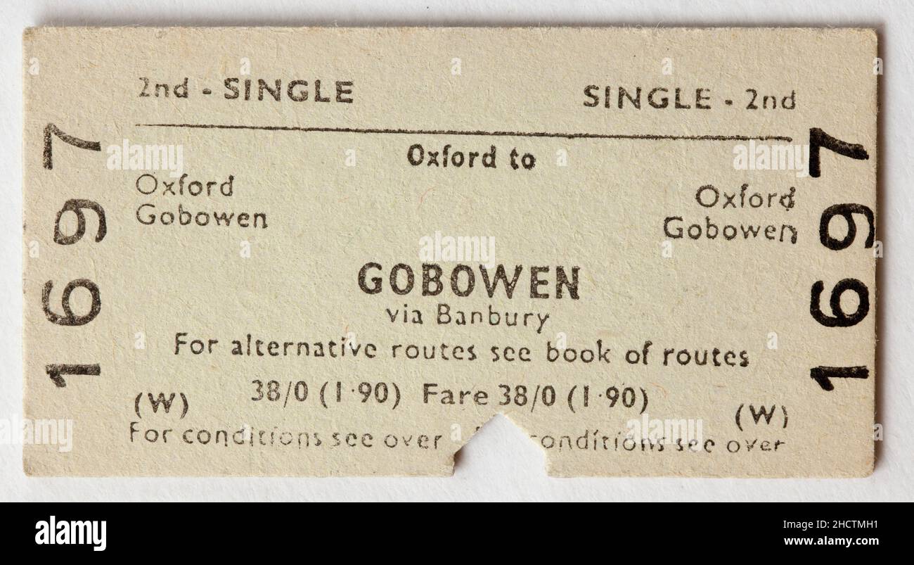 Old train tickets oxford hi-res stock photography and images - Alamy