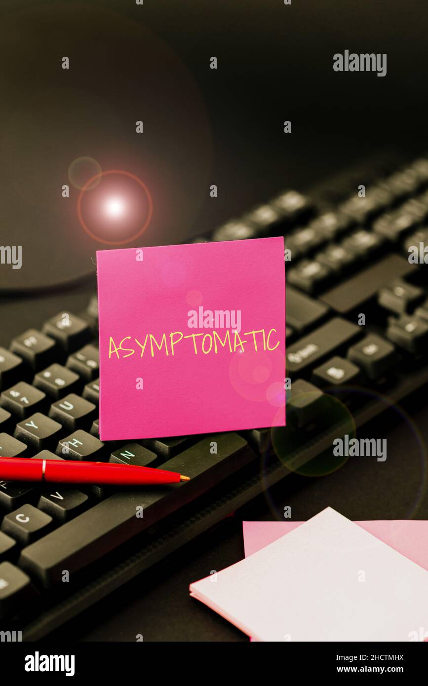 Handwriting text Asymptomatic. Conceptual photo a condition or a person producing or showing no symptoms Creating Computer Programming Services Stock Photo
