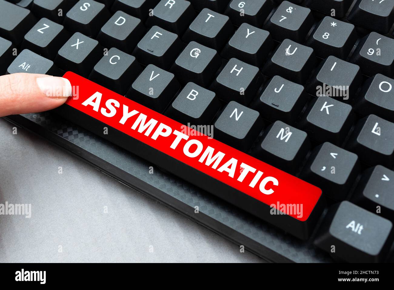 Conceptual display Asymptomatic. Business overview a condition or a person producing or showing no symptoms Abstract Typing License Agreement Stock Photo