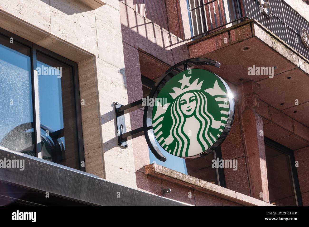 Starbucks Coffee Store logo. Starbucks is the largest coffeehouse