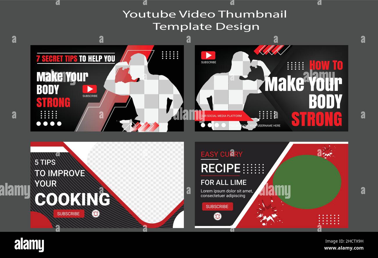 YouTube video Thumbnail Design Stock Vector