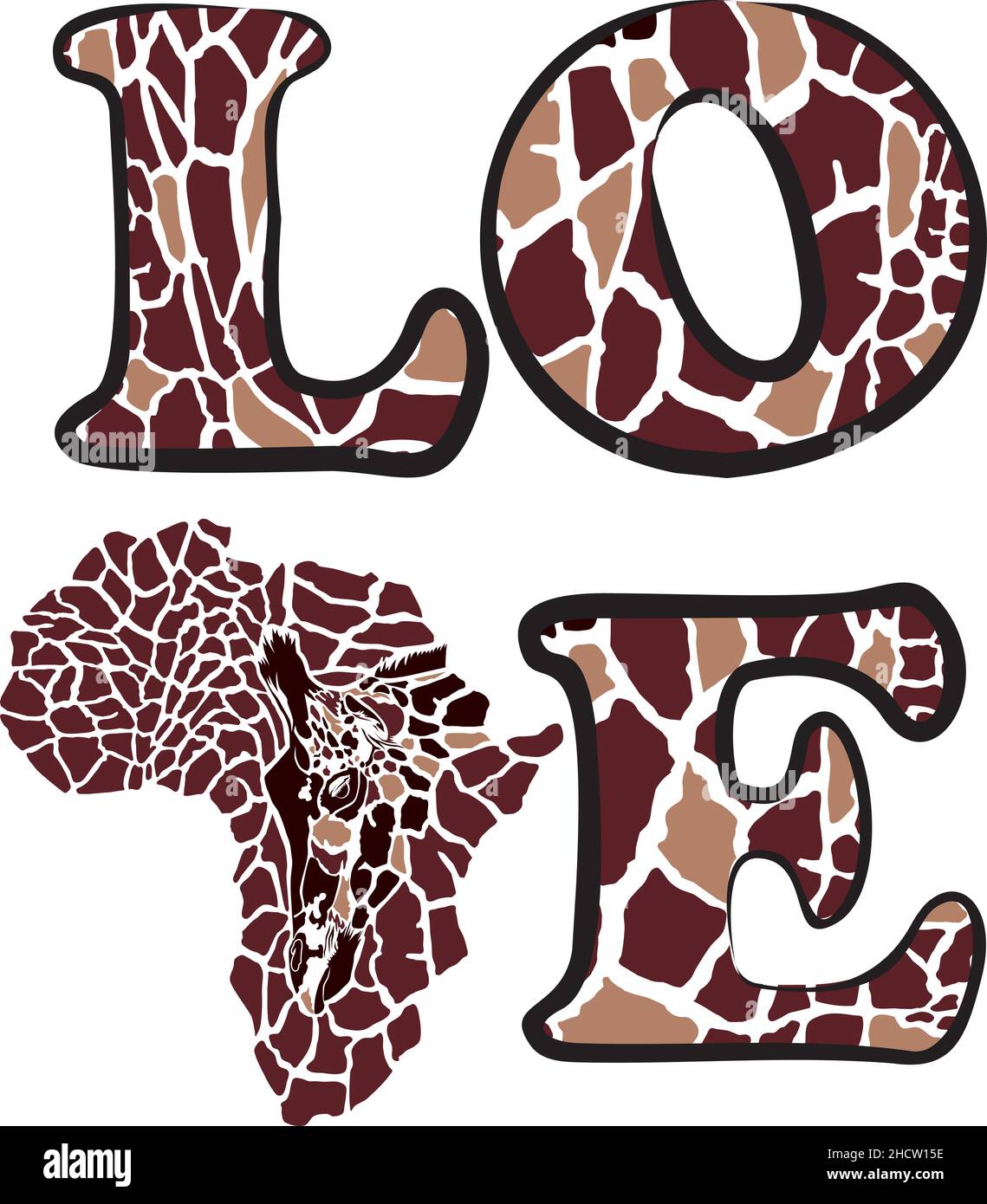 Love to protect the environment in the of Africa Stock Vector