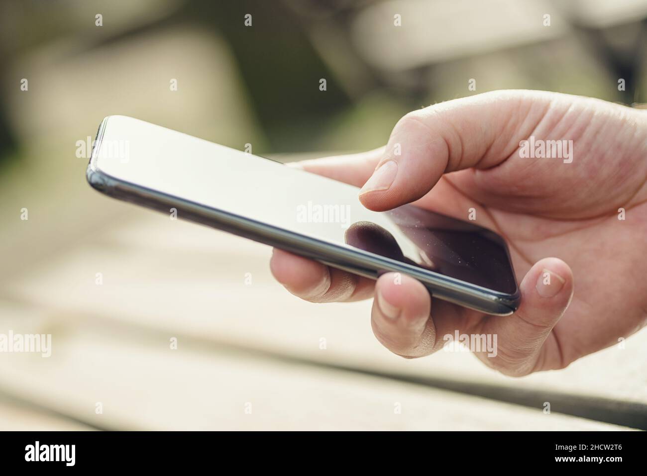 man using mobile smart phone Stock Photo
