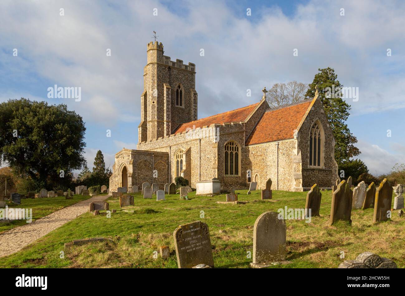 Village parish church, of Saint Edmund,  Assington, Suffolk, England, UK Stock Photo