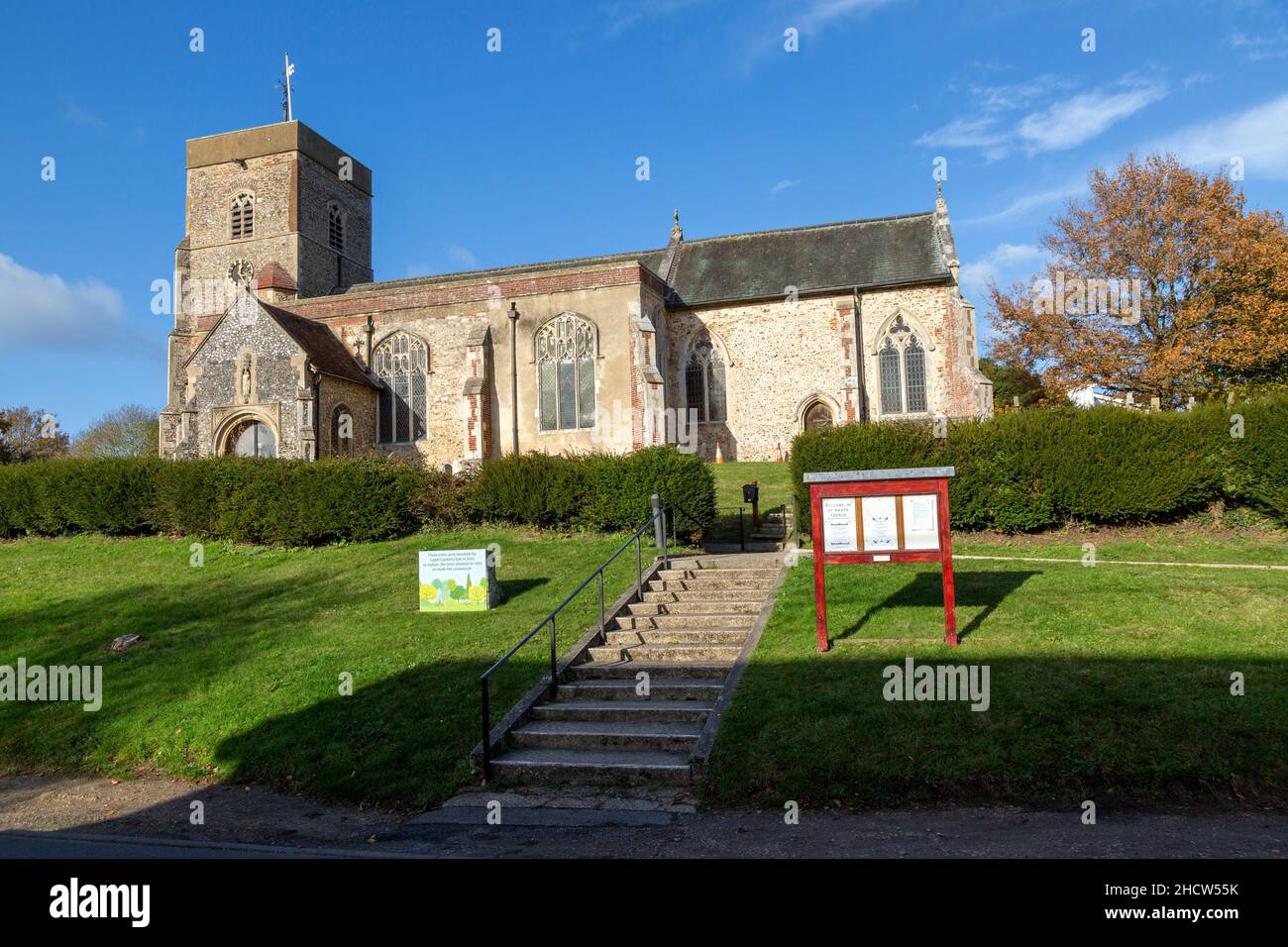 Village parish church of Saint Mary, Capel St Mary, Suffolk, England