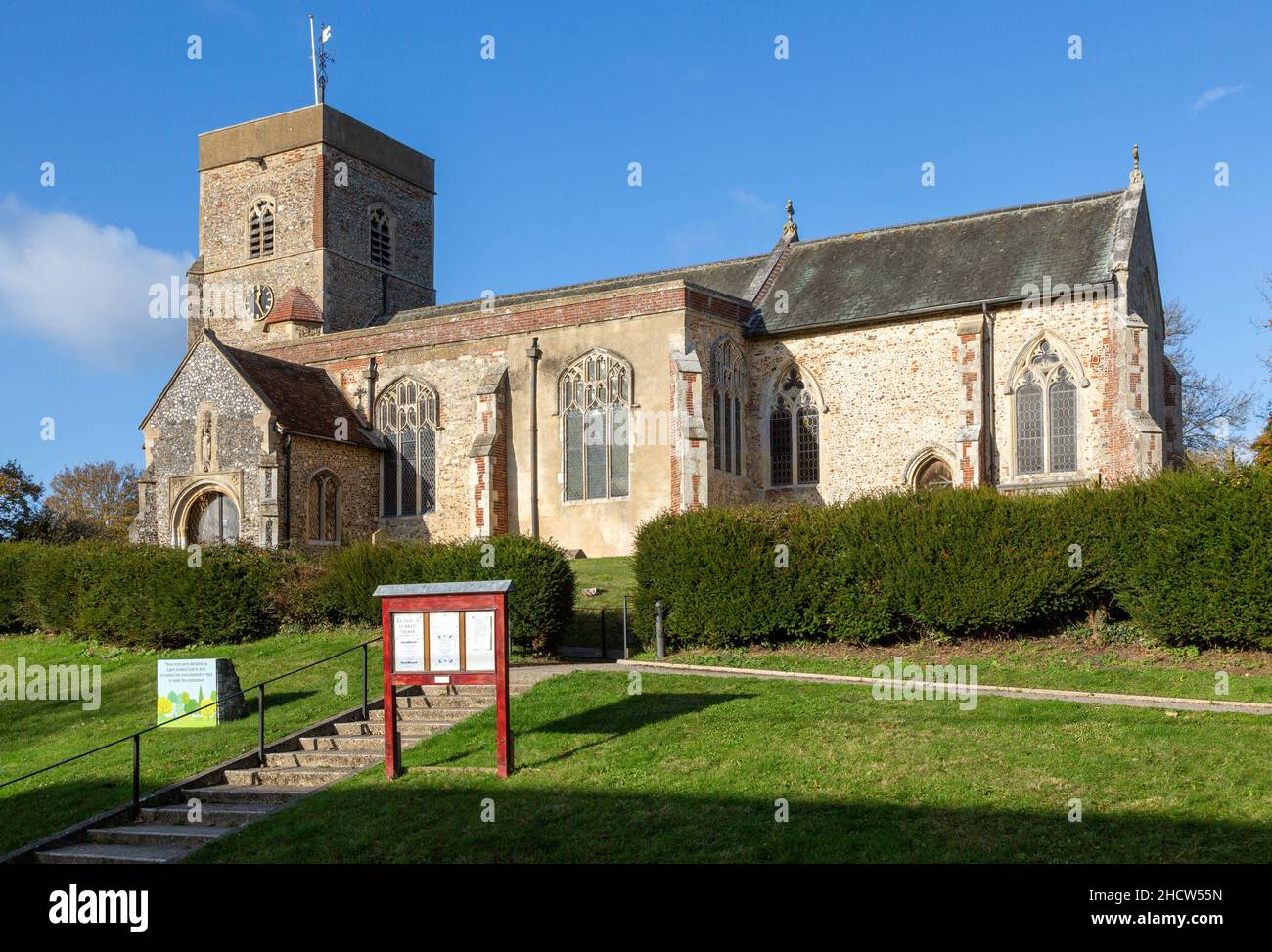 Village parish church of Saint Mary, Capel St Mary, Suffolk, England