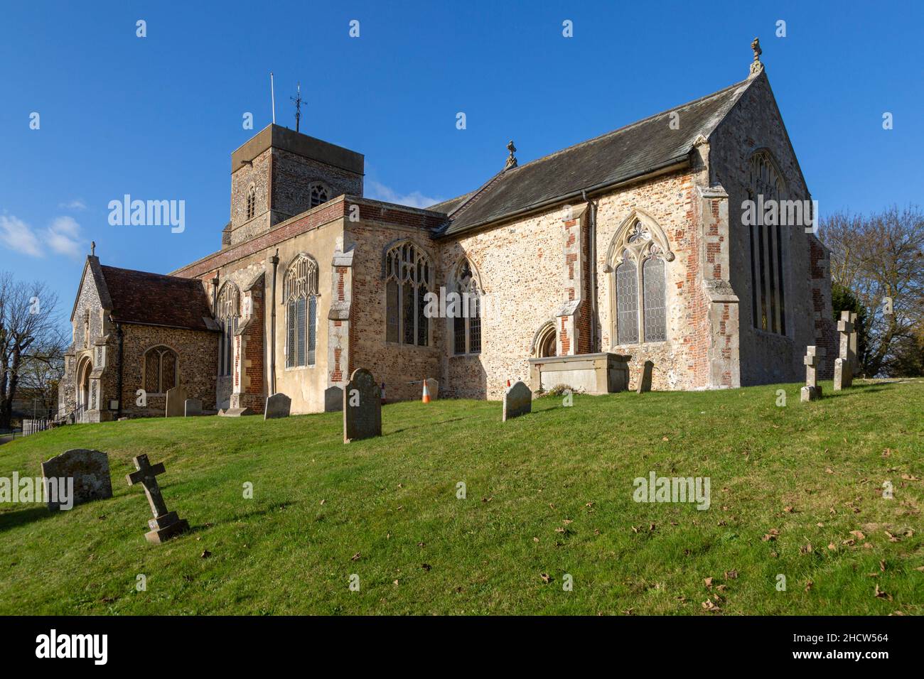 Village parish church of Saint Mary, Capel St Mary, Suffolk, England