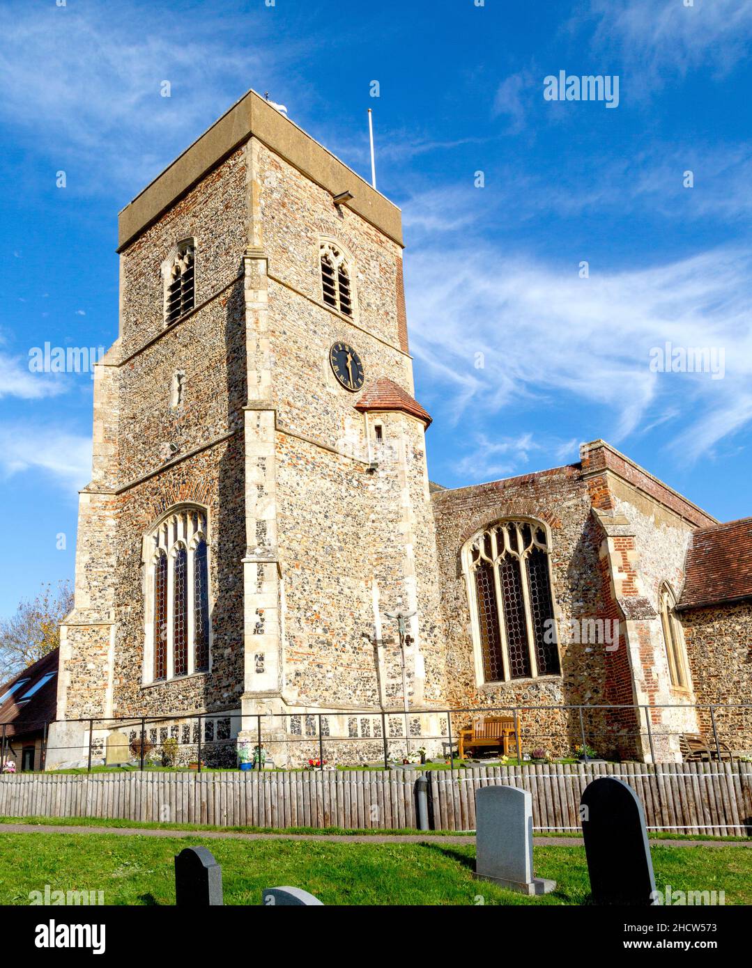 Village parish church of Saint Mary, Capel St Mary, Suffolk, England