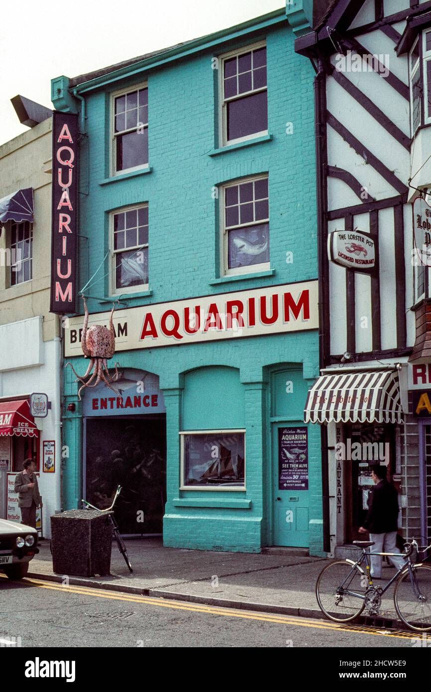 Brixham Marine Aquarium and Trawler Exhibition, The Quay, Brixham Devon, UK, taken in June, 1981. Stock Photo