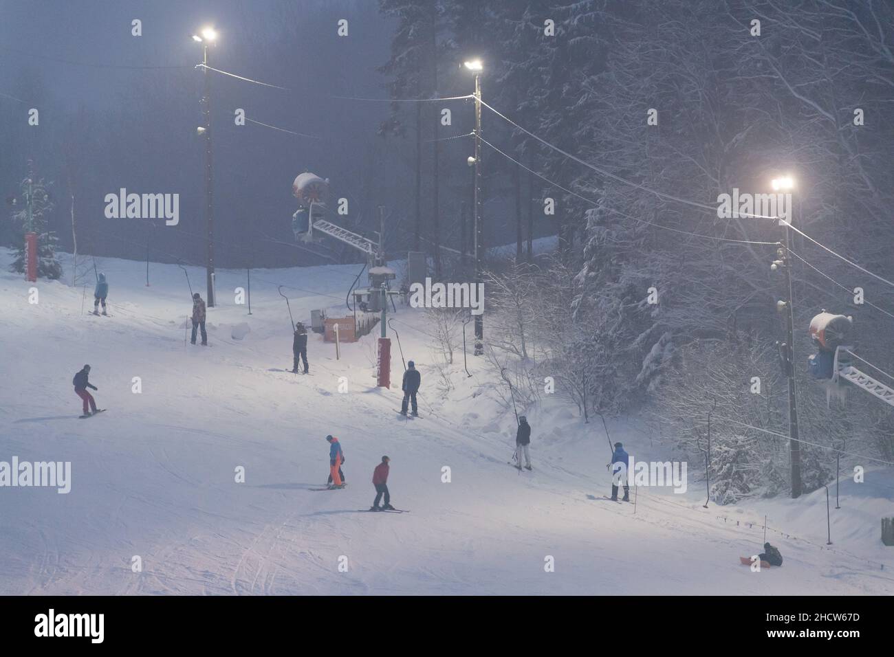 Skiing in Wiezyca, Poland. December 11th 2021 © Wojciech Strozyk / Alamy Stock Photo Stock Photo