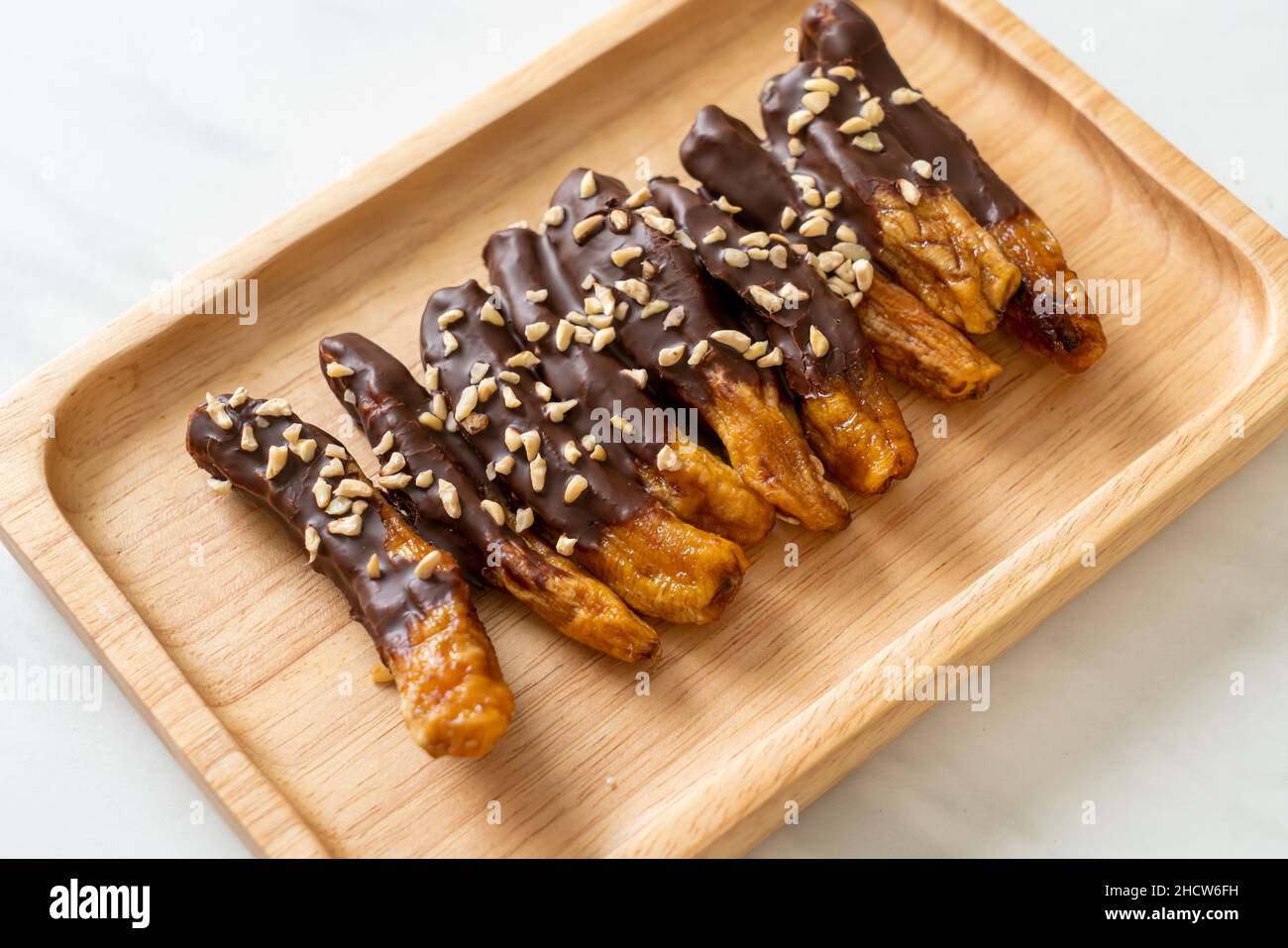solar sun dried banana chocolate coating or banana dipped chocolate