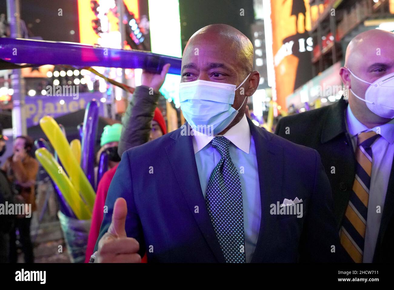 Eric Adams, who was sworn in as Mayor of New York City in Times Square ...