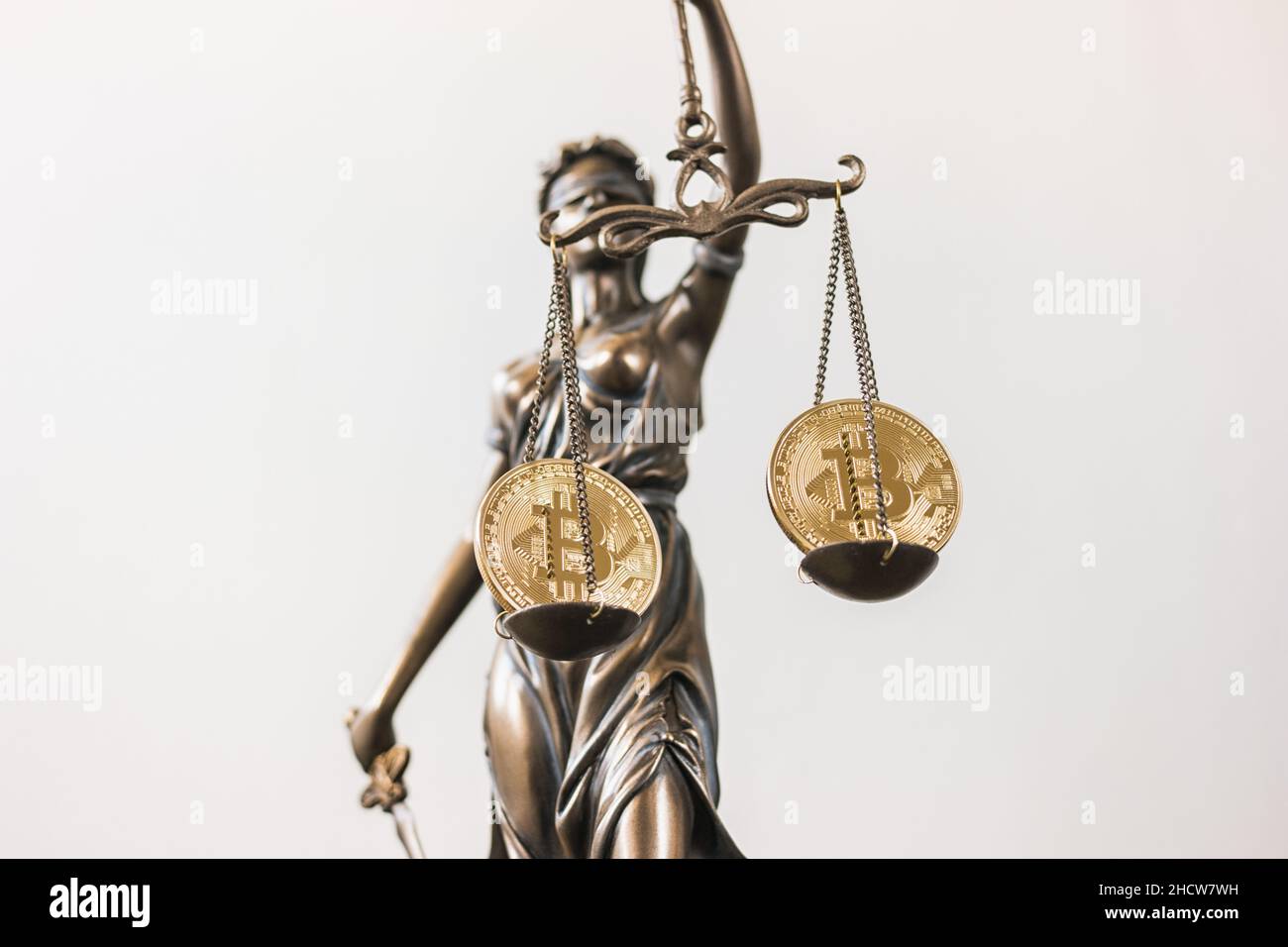 The Statue of Justice- lady justice or Iustitia with Bitcoin digital  cryptocurrency Stock Photo - Alamy