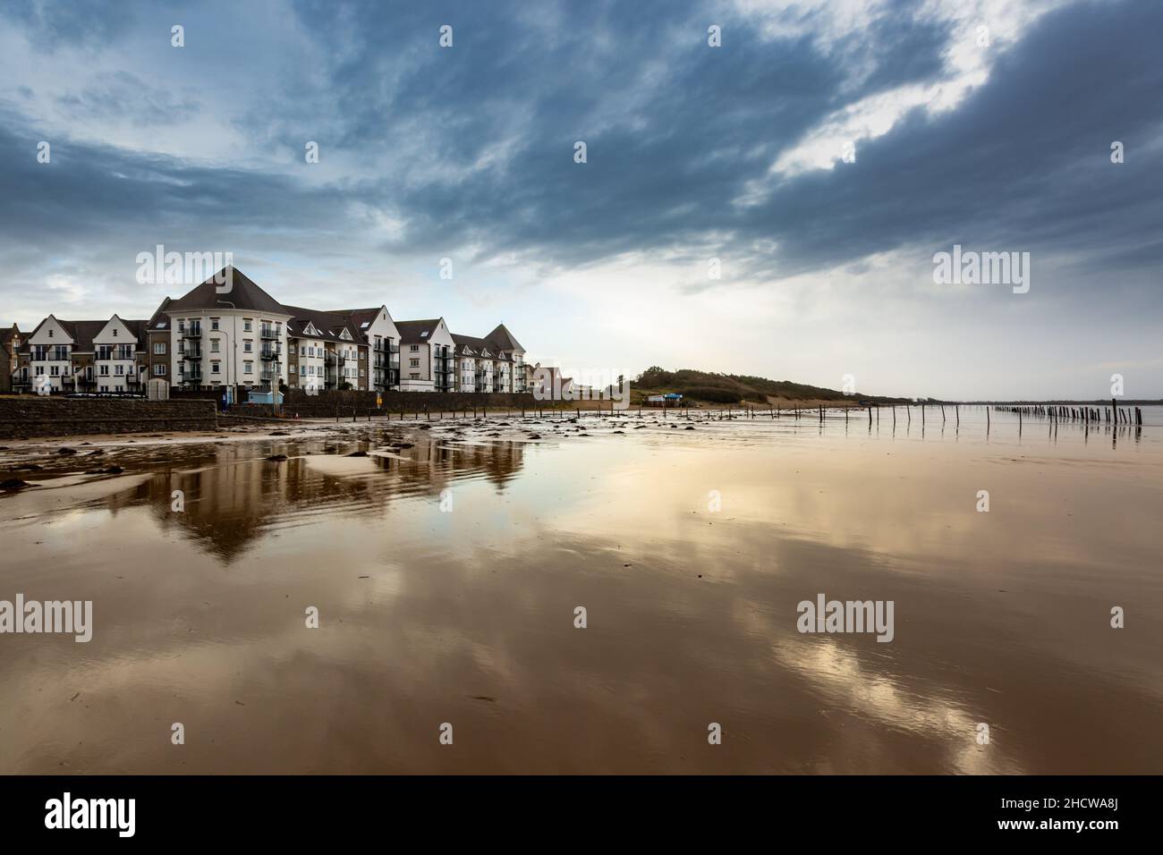 Beach in winter, Weston-super-Mare, Somerset, UK 2021 Stock Photo