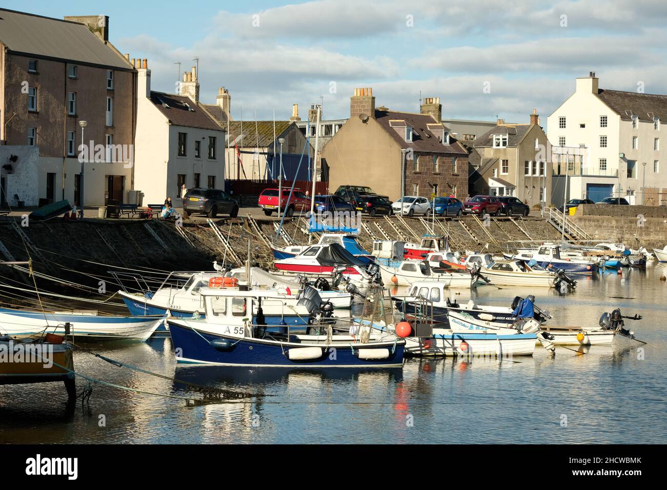 A colour photograph of Stonehaven harbour, Aberdeenshire, Scotland. Stock Photo