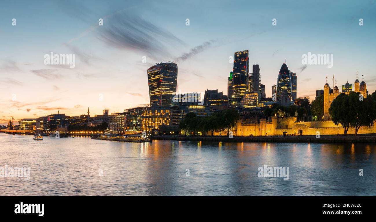 London business district at sunset london uk stock photo alamy
